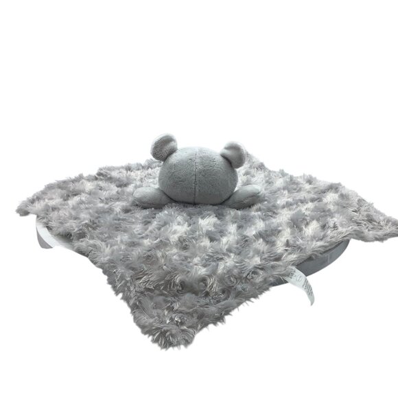 Baby by Bon Bébé Plush Gray Mouse Lovey Security Blanket Gray 14” Soft Swirls - Picture 3 of 7